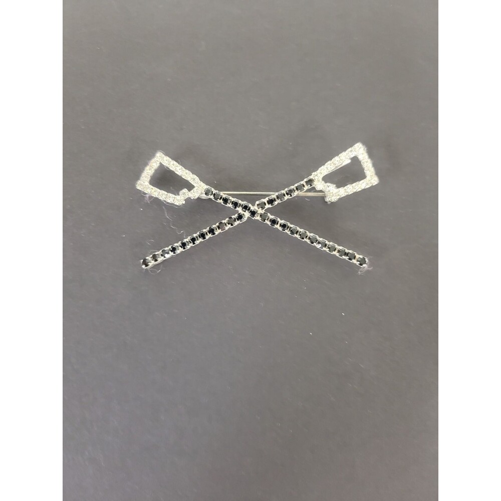 Sparkly Crystal Crossed OARs Pin